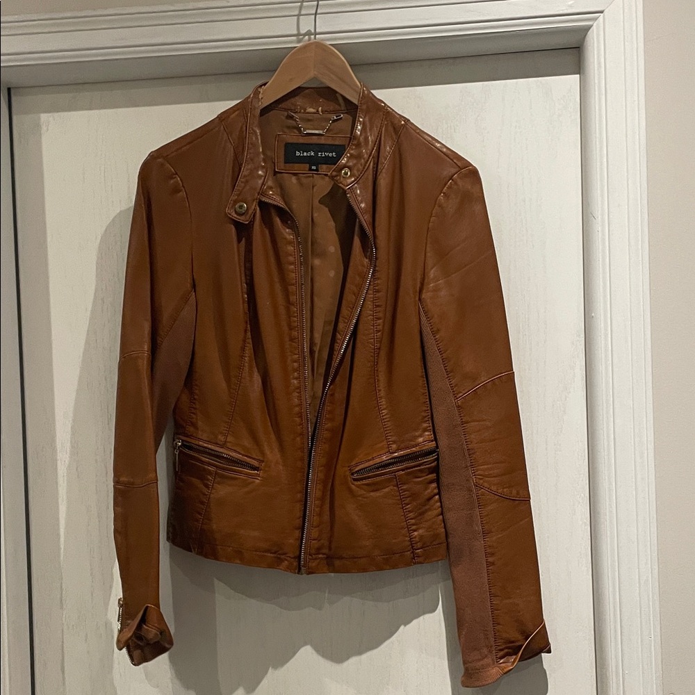 Black Rivet Women's Tan Leather Jacket